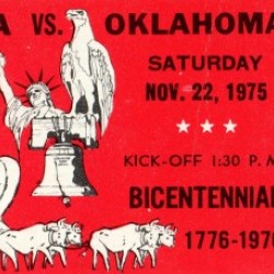 1975 Oklahoma vs. Nebraska Football Ticket Canvas